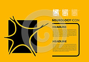 Nerve cell line icon neurology brain logo Vector