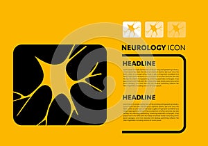 Nerve cell line icon neurology brain logo Vector