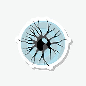 Nerve cell sticker icon isolated on gray background