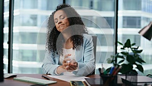 Nervous businesswoman crumpling paper with hands closeup. Tired frustrated woman