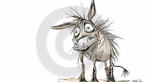 Nervous Donkey Cartoon: Ink Frazzled