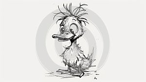 Nervous Duck Cartoon: Ink Frazzled