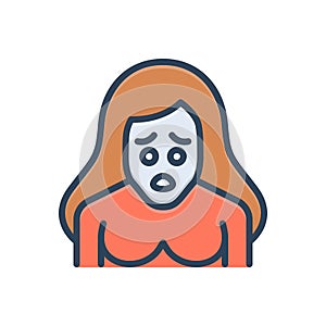 Color illustration icon for Nervous, disquieting and restless photo