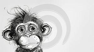 Nervous Monkey Cartoon: Ink Frazzled