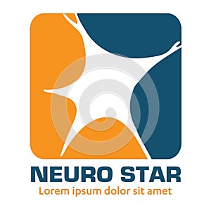 Nervous neurology logo and neurological diseases. Brain, neuralgia, cervical plexus neuralgia, neuralgia and sciatic n