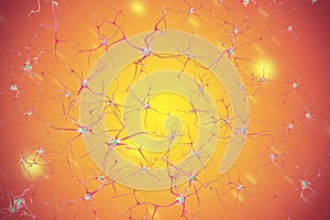 Nervous system 3d illustration of brain cells