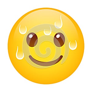 Nervously sweating smiling emoji