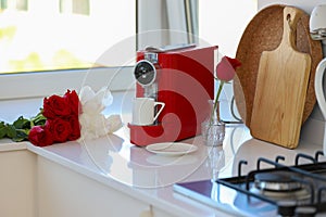 Nespresso over kitchen counter