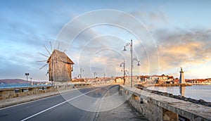 Nessebar old town in Bulgaria at sunset