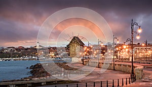 Nessebar old town in Bulgaria at sunset