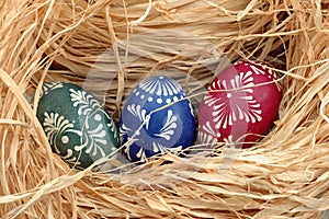 Nest with Easter eggs