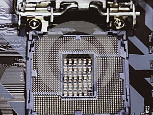 A nest for the Intel processor in the motherboard