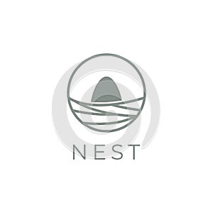 Nest logo design vector template.