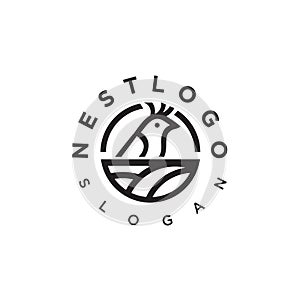 Nest Logo Vector Stock Modern Simple Vector. Bird Nest Logo Design Template.