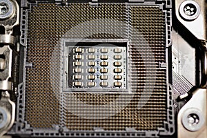 Nest, socket for installation of the processor close up