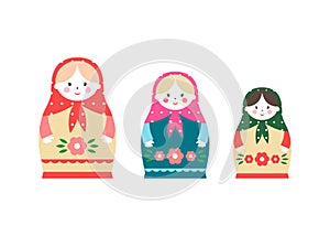 Nested doll. Vector illustration on white background