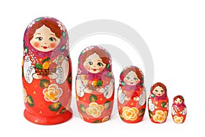 Nested dolls on white