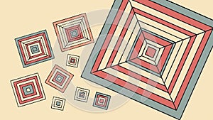 Nested Geometric Squares, Abstract Perspective, vector design Generative AI