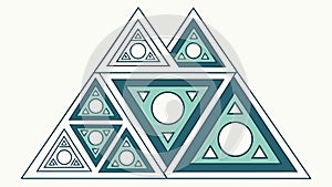 Nested Geometric Triangles with Dynamic Patterns, vector design Generative AI