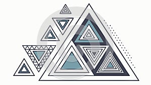 Nested Geometric Triangles Pattern, Abstract Modern Design, vector design Generative AI