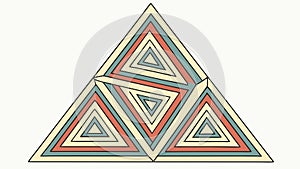 Nested Geometric Triangles Pattern, Abstract Structure, vector design Generative AI