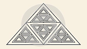 Nested Triangles Pattern, Complex Geometric Structure, vector design Generative AI