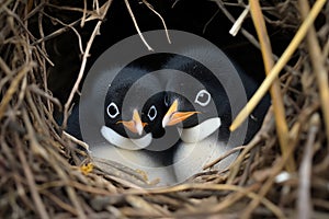 nesting behavior of a pair of penguins