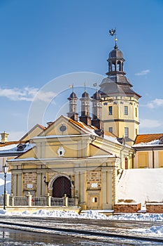 Nesvizh Castle with Picturesque Blue Sky