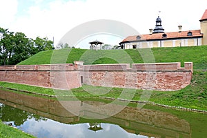 Nesvizh castle on the river Usha