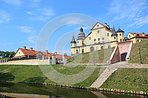 Nesvizhsky castle on the background of blue sky