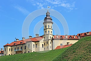 Nesvizhsky castle on the background of blue sky
