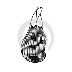 Net bag doodle icon, vector illustration