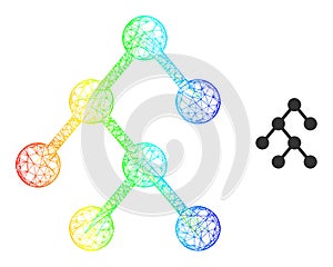 Net Binary Relations Mesh Icon with Spectral Gradient
