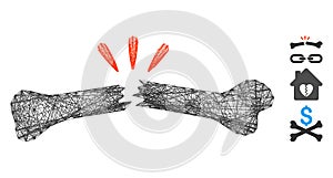 Net Broken Bone Vector Mesh