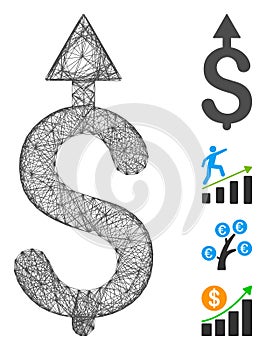 Net Business Growth Vector Mesh