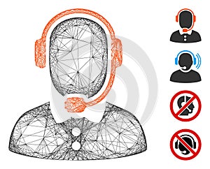 Net Call Center Operator Vector Mesh