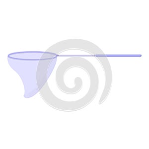 Net for cleaning swimming pool icon, cartoon style