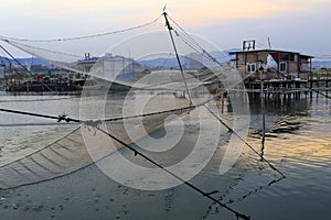 Net in fishing grounds