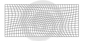 Net flying waving. Texture wave textile. Fabric square cells sea wind. Vector illustration rolling hills. Flag windy