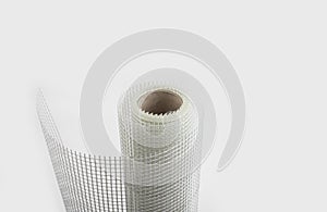 Net grid for building insulation on a white background