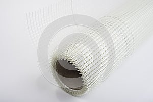 Net grid for building insulation on a white background