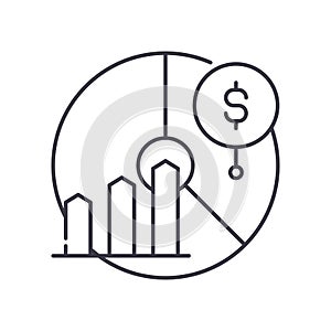 Net income icon, linear isolated illustration, thin line vector, web design sign, outline concept symbol with editable