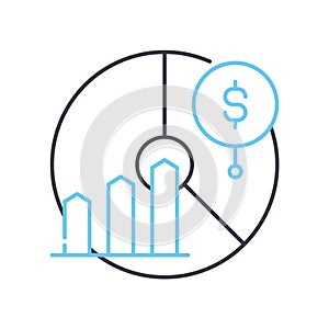 net income line icon, outline symbol, vector illustration, concept sign