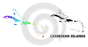 Net Map of Caribbean Islands with Spectral Gradient