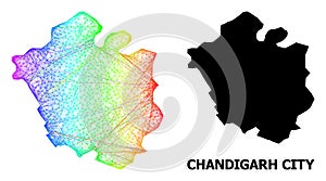 Net Map of Chandigarh City with Rainbow Colored Gradient