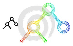 Network Binary Links Web Mesh Icon with Rainbow Gradient