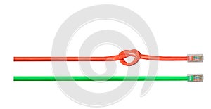 Net Neutrality concept with knot in internet connection