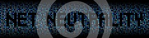 Net Neutrality text on hex code illustration