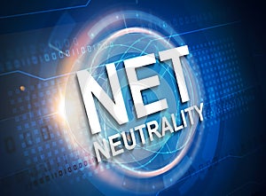 Net neutrality text on digital background