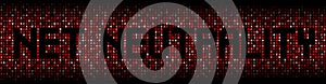 Net Neutrality text on hex code illustration